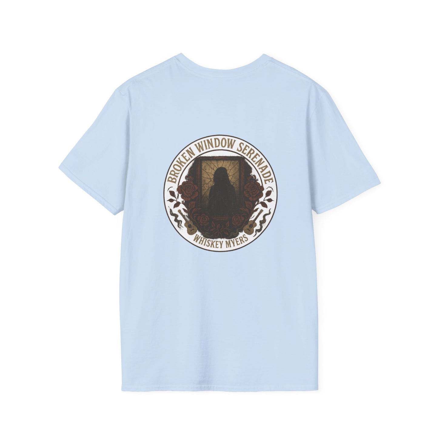 Broken Window Serenade Unisex Softstyle T-Shirt - Vintage Graphic Tee for Music Lovers